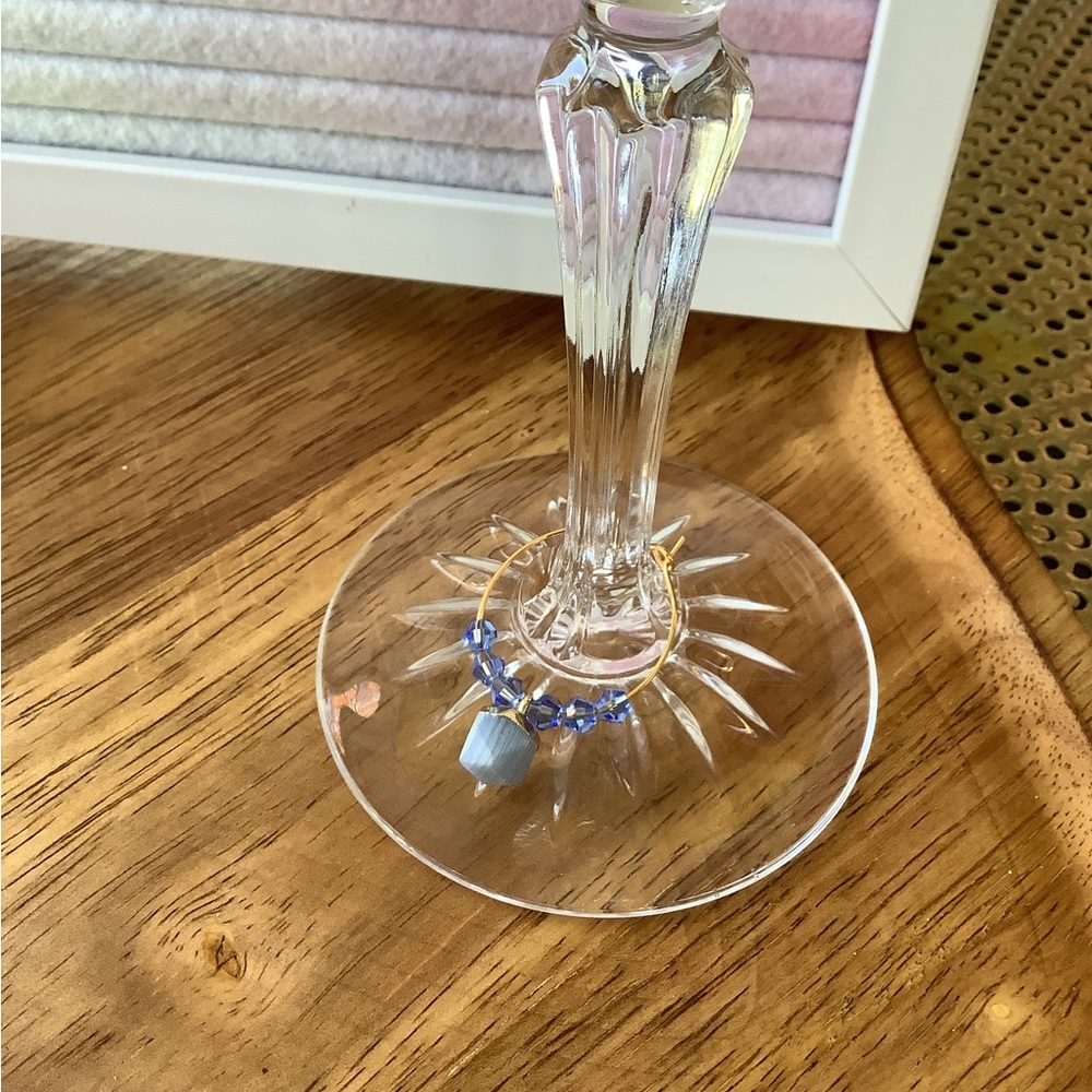 5pc Natural Stone Wine Glass Charm - Picture 3 of 4